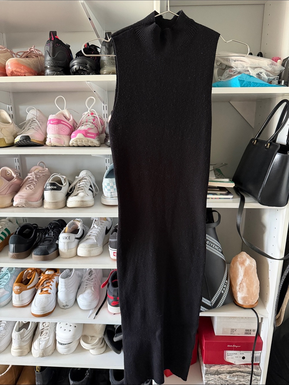 Express Black Sleeveless Knit Midi Dress